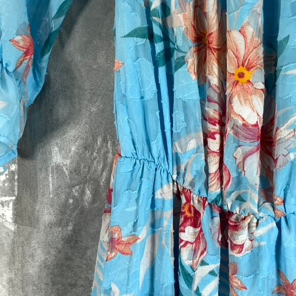 WILLOW DRIVE Women's Sky Blue Combo Off-The-Shoulder Floral-Print Maxi Dress - Picture 8 of 13